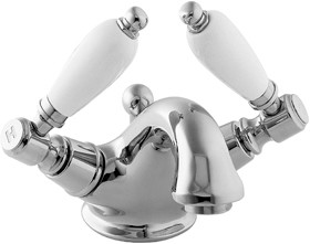 Deva Georgian Mono Basin Mixer Tap With Pop Up Waste (Chrome).