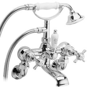 Deva Imperial Wall Mounted Bath Shower Mixer Tap & Shower Kit (Chrome).