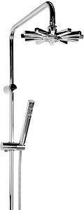 Deva Shower Kits Modern Rigid Riser Kit With 9" Head And Handset (Chrome).