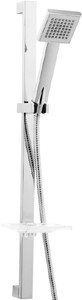 Deva Shower Kits Modern Slide Rail Kit With Square Handset & Hose (Chrome).