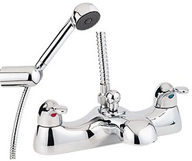 Deva Provence Bath Shower Mixer Tap With Shower Kit (Chrome).