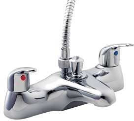 Deva Revelle Bath Shower Mixer Tap With Shower Kit (Chrome).