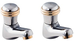 Deva Senate Basin Taps (Pair, Chrome And Gold).