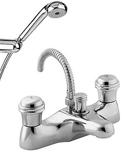 Deva Senate Bath Shower Mixer Tap With Shower Kit (Chrome).