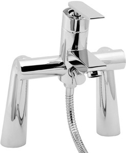 Deva Sesto Bath Shower Mixer Tap With Shower Kit And Wall Bracket (Chrome).