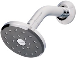 Deva Satinjet Kiri Wall Mounted Shower Head & Arm (Chrome & Slate).