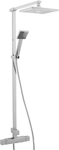 Deva Edge Modern Thermostatic Shower Set With Valve, Riser & Head.