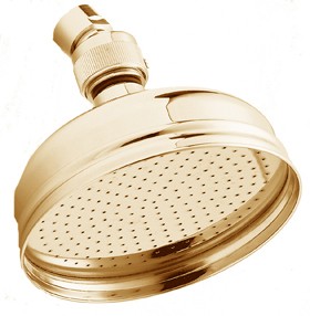 Deva Shower Heads 5" Traditional Shower Rose With Swivel Joint (Gold).