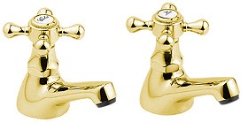 Deva Tudor Basin Taps (Pair, Gold).