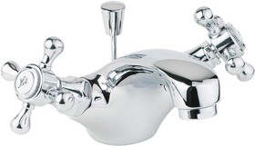 Deva Tudor Mono Basin Mixer Tap With Pop Up Waste (Chrome).