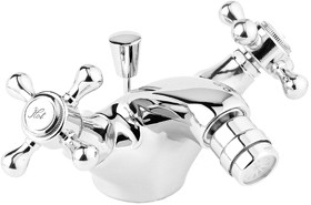 Deva Tudor Mono Bidet Mixer Tap With Pop Up Waste (Chrome).