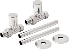 TR Rads Straight Minimalist Radiator Valves With Trim (Pair).