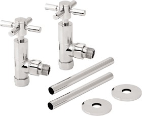 TR Rads Angled Cross Head Radiator Valves With Trim (Pair).