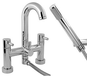 Deva Vision Deck Mounted Bath Shower Mixer Tap With Shower Kit.