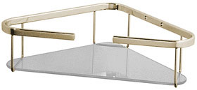 Geesa Standard Luxury Glass Corner Shelf 260x335mm (Gold)