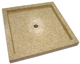 Vado Travertine Stone 900x900x50mm Square Shower Tray.