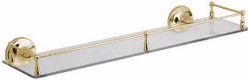 Vado Tournament Clear Glass Galley Shelf. 510mm (Gold).