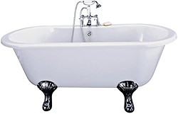 Hydra Grosvenor Double Ended Roll Top Bath With Traditional Feet.  1500mm.