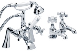 Hydra Eton Basin & Bath Shower Mixer Tap Set (Free Shower Kit).