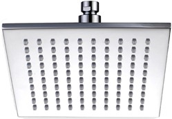 Hydra Showers Square Shower Head With Swivel Knuckle (195mm, Chrome).