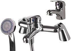 Hydra Ness Basin & Bath Shower Mixer Tap Set (Free Shower Kit).