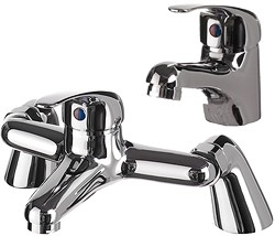 Hydra Ness Basin Mixer & Bath Filler Tap Set (Chrome).