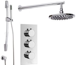 Hydra Showers Triple Thermostatic Shower Set, Slide Rail & Round Head.