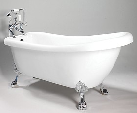 Hydra Eton 1570 Slipper roll top bath with ball & claw chrome feet. 1570mm.