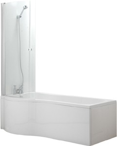 Hydra Complete Shower Bath (Left Hand). 1500x750mm.