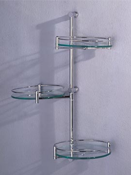 Hudson Reed Achill bathroom stand with 3 glass shelves
