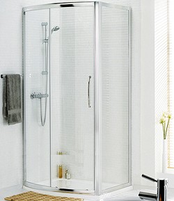 Lakes Classic 1200x750 Bow Fronted Shower Enclosure & Tray (Silver).