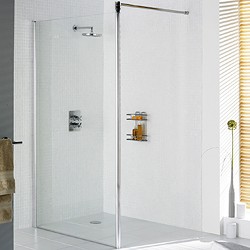 Lakes Classic 900x1900 Glass Shower Screen (Silver, 8mm Glass).