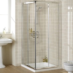 Lakes Classic 900mm Square Shower Enclosure & Tray (Silver).