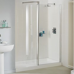 Lakes Classic 1000mm Glass Shower Screen With Swivel Glass Panel (Silver).