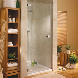 Lakes Italia Hinged Shower Door & Glass Panel. Left Handed. 900x1950mm.