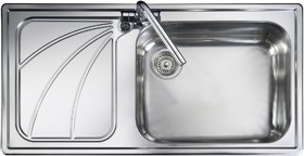 Rangemaster Chicago 1.0 bowl stainless steel kitchen sink with left hand drainer.