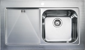 Rangemaster Mezzo 1.0 Bowl Stainless Steel Sink, Left Hand Drainer.