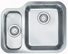 Rangemaster Atlantic Undermount 1.5 Bowl Steel Sink, Left Hand Bowl.