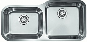 Rangemaster Atlantic Undermount 1.75 Bowl Steel Sink, Left Hand Bowl.