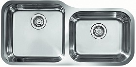 Rangemaster Atlantic Undermount 1.75 Bowl Steel Sink, Right Hand Bowl.