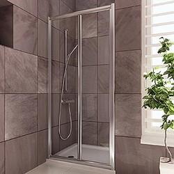 Matrix Enclosures Infinity Bi-Fold Shower Door With 8mm Thick Glass, 760mm.