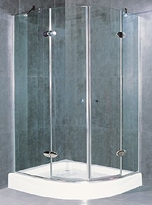 Matrix Enclosures Offset Quadrant. 1200x900mm. Reversible. 6mm Glass.