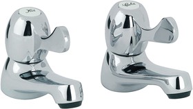 Mayfair Alpha Basin Taps With Lever Handles (Pair, Chrome).