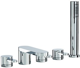 Mayfair Cielo 5 Tap Hole Bath Shower Mixer Tap With Shower Kit (Chrome).