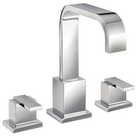 Mayfair Flow 3 Tap Hole Basin Mixer Tap With Click-Clack Waste (Chrome).