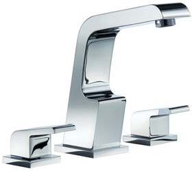 Mayfair Garcia 3 Tap Hole Basin Mixer Tap With Click-Clack Waste (Chrome).