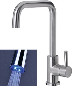 Mayfair Kitchen Melo Glo Kitchen Tap With LED Spout Lights (Stainless Steel).