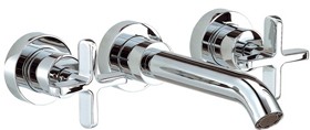 Mayfair Loli 3 Tap Hole Wall Mouted Bath Filler Tap (Chrome).