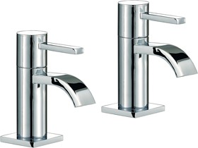 Mayfair Wave Bath Taps (Pair, Chrome).