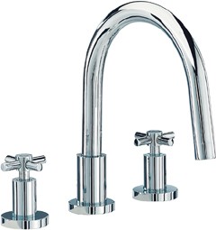 Mayfair Series C 3 Tap Hole Basin Mixer Tap With Pop-Up Waste (Chrome).